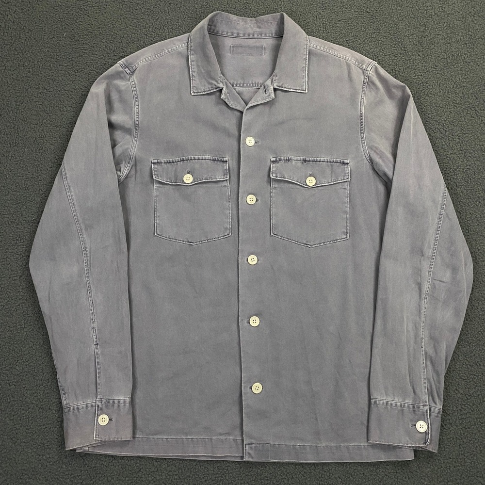 AllSaints Spotter LS Shirt FITS Mens Medium Relaxed Camp Collar Button Overshirt